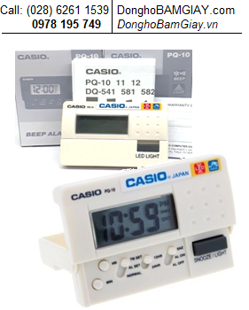 Casio PQ-10-7RDF; Đồng hồ báo thức Casio PQ-10-7RDF màn hình điện tử LCD chính hãng (Bảo hành 1 năm)