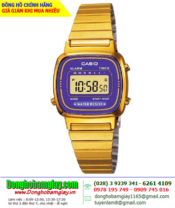 Casio LA-670WGA-6DF; Đồng hồ điện tử Nữ Casio LA-670WGA-6DF