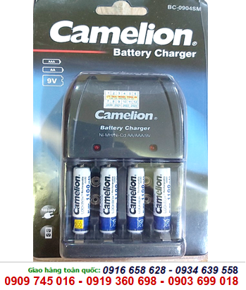  Camelion BC-0904SM, Bộ sạc pin AAA Camelion BC-0904SM kèm sẳn 4 pin sạc Camelion AAA1100mAh Lockbox 1.2v