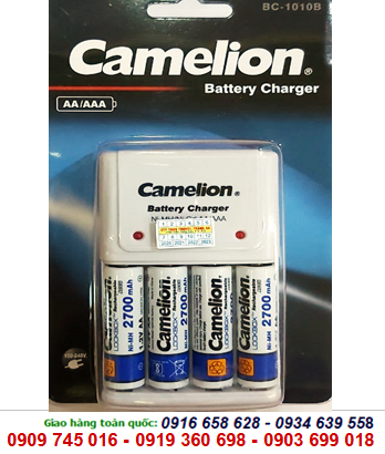 Camelion BC-1010B, Bộ sạc pin AA Camelion BC-1010 kèm sẳn 4 pin sạc Camelion NH-AA2700LBP2 Lockbox 1.2v