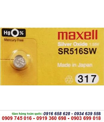 Pin Maxell SR516SW silver oxide 1.55V chính hãng Maxell Nhật