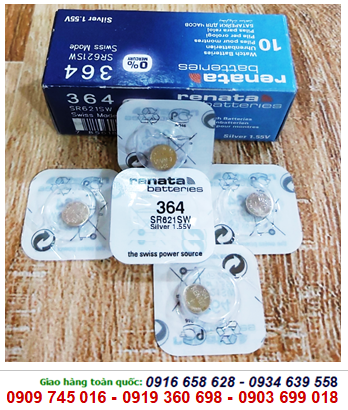 Pin Renata 364 /SR621SW silver oxide 1.55V chính hãng Renata Thụy Sĩ