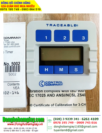 Traceable 5002 _Đồng hồ đếm lùi đếm tiến 03 kênh 5002 Traceable® Original Lab Timer _Đã được hiệu chuẩn tại Mỹ _Bảo hành 1 năm 