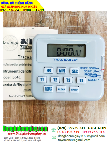 Traceable 5040 _Đồng hồ đếm lùi đếm tiến 100 GIỜ 5040 Traceable® 100-Hour Timer _Đã được hiệu chuẩn tại Mỹ 