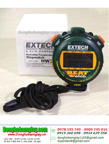 Extech HW30 _Đồng hồ bấm giây đếm tiến đếm lùi Extech HW30 có hiển thị nhiệt độ, độ ẩm, chỉ số nhiệt với 99 LAPS